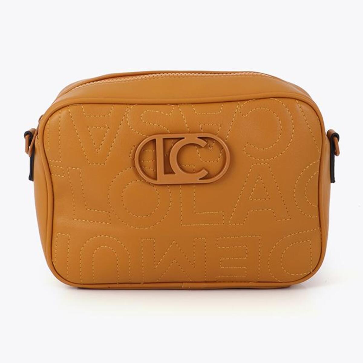 Borsa a tracolla con monogramma cucito