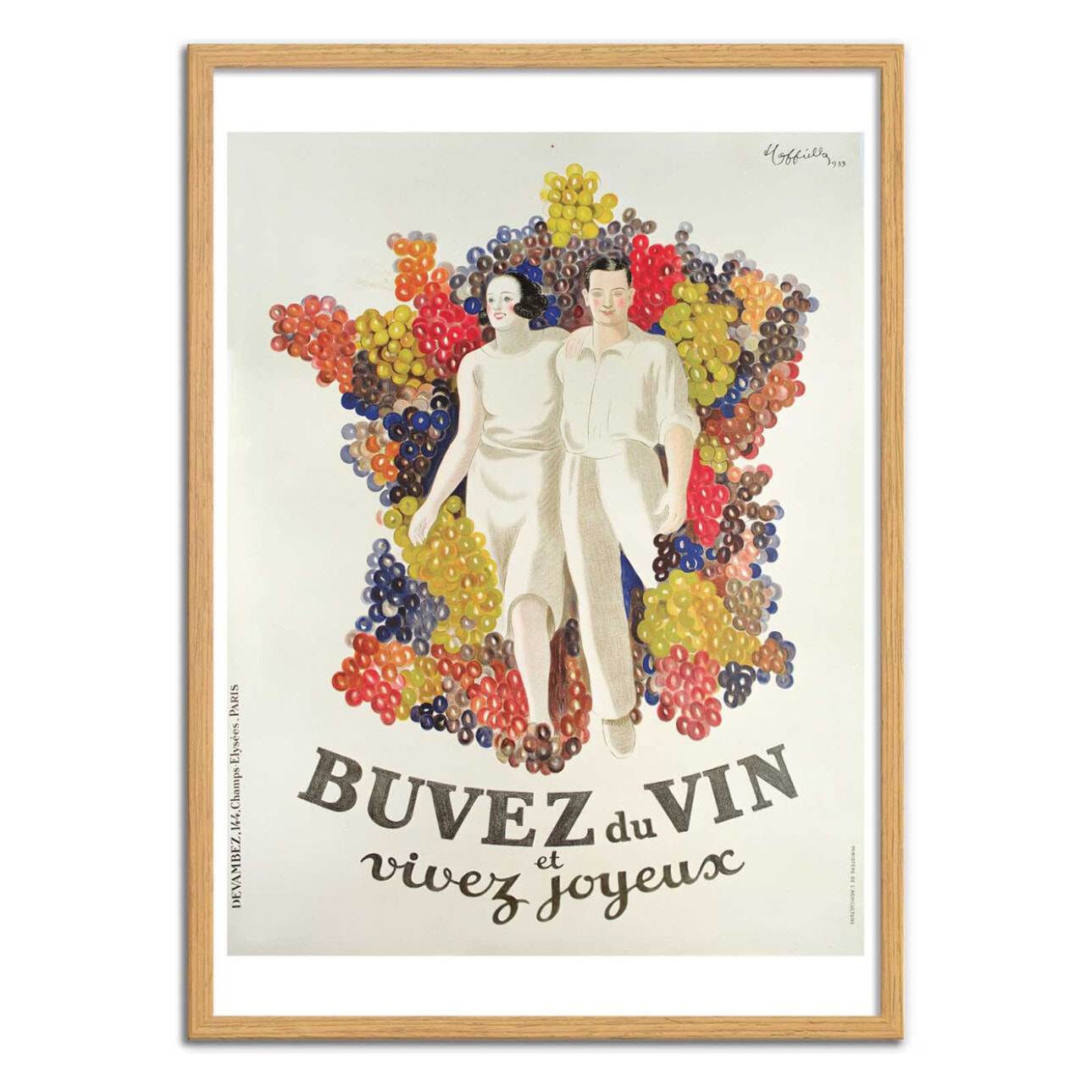 Affiche - Buvez du vin, vivez joyeux 1933 - Leonetto Cappiello
