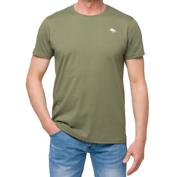 T-shirt in cotone 150 gr Hot Buttered Lizard Colore Verde militare