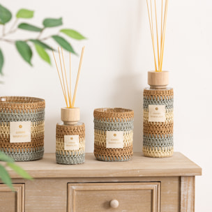 Diffuseur de parfum Zaya 500ml verre et fibres naturelles ambre