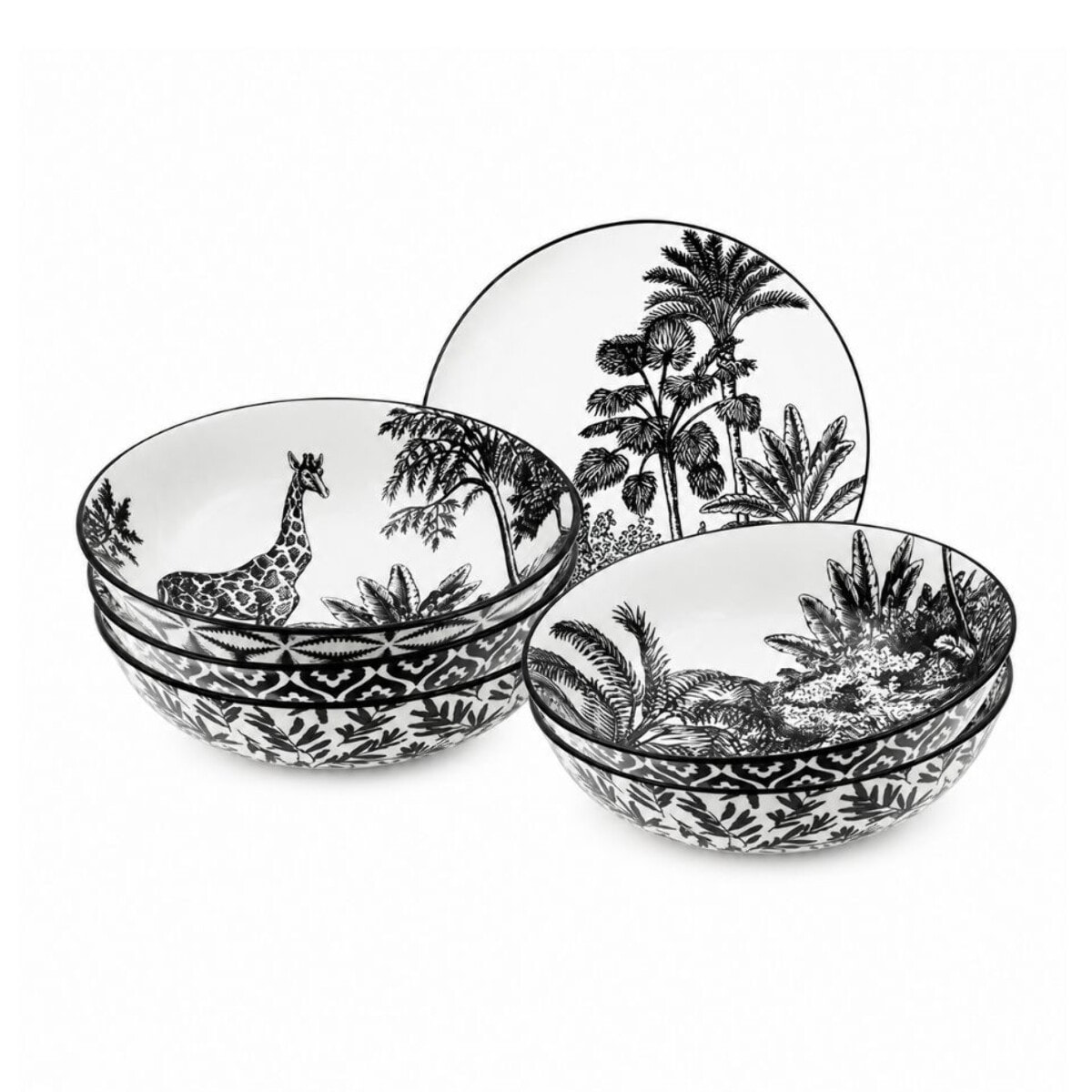 Lot de 6 assiettes creuses, SAVANA