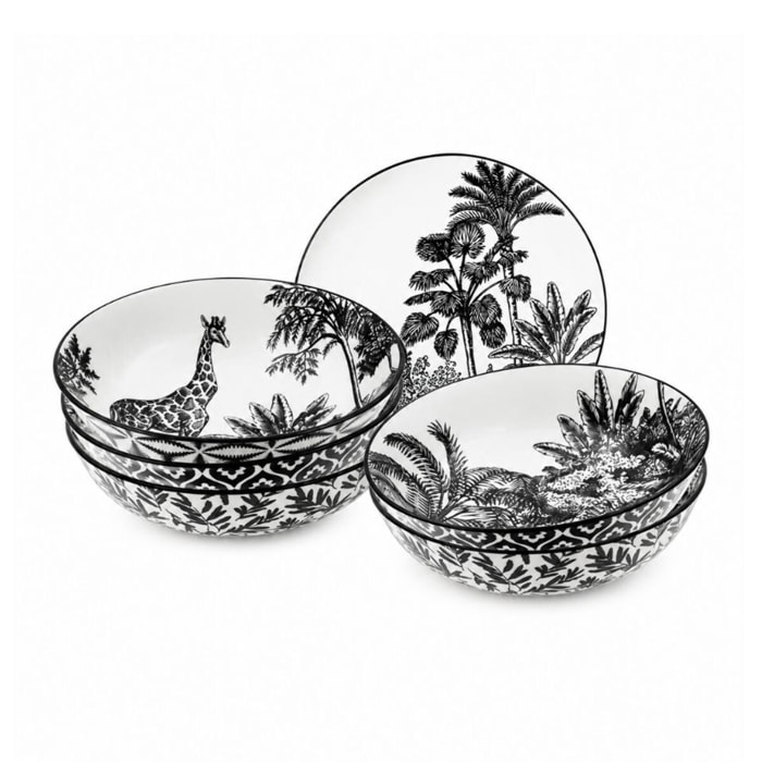 Lot de 6 assiettes creuses, SAVANA