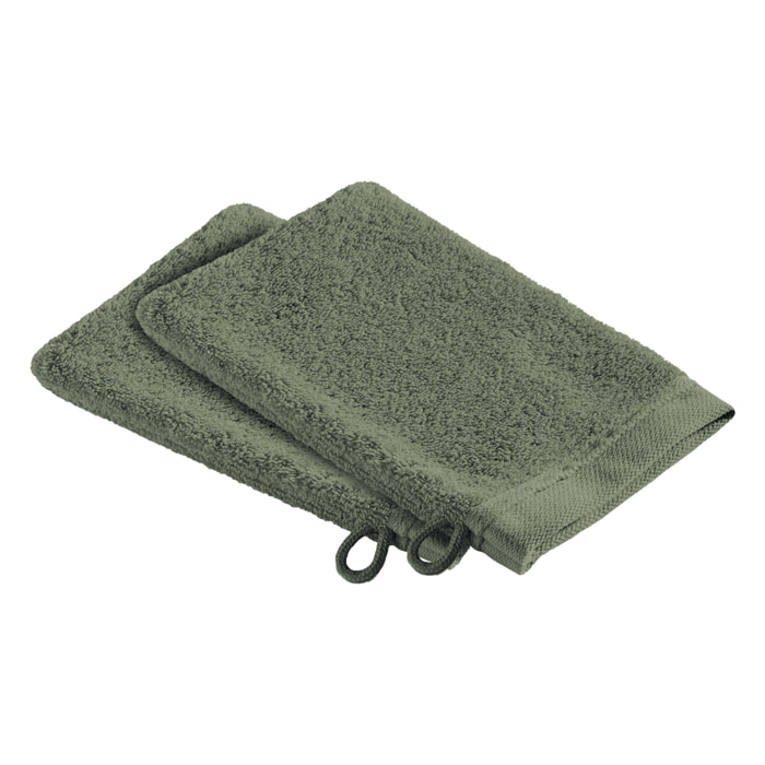 Lot de 2 gants de toilette en coton bio, DOUCEUR NATURE
