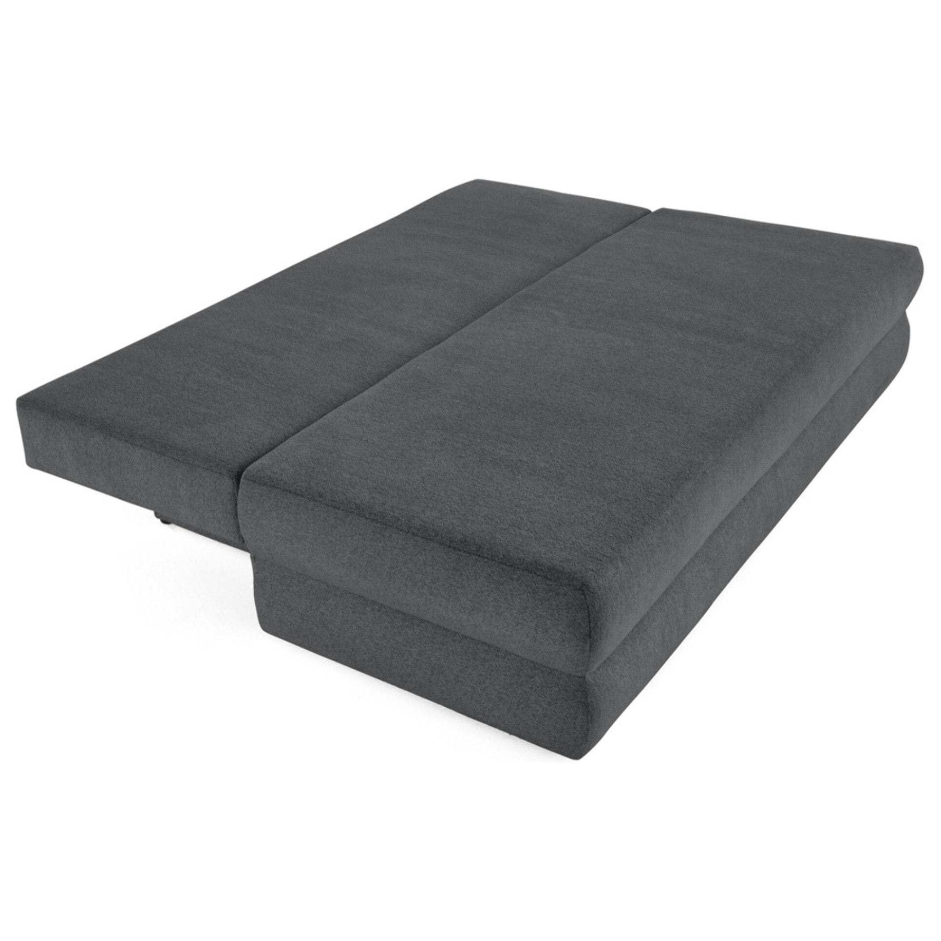 Nora - canapé 3 places convertible avec coffre en tissu texturé - Gris foncé