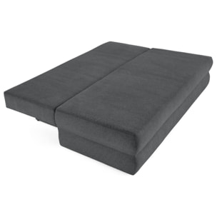 Nora - canapé 3 places convertible avec coffre en tissu texturé - Gris foncé