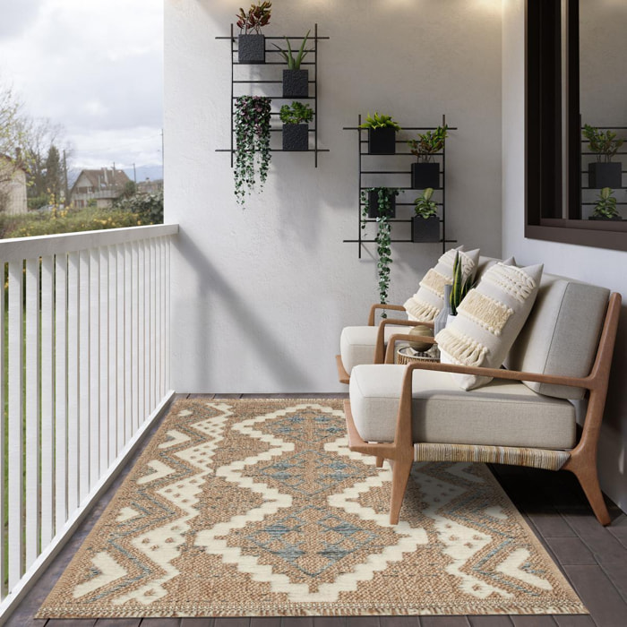 Tapis extérieur tissé kilim rectangle BUTA
