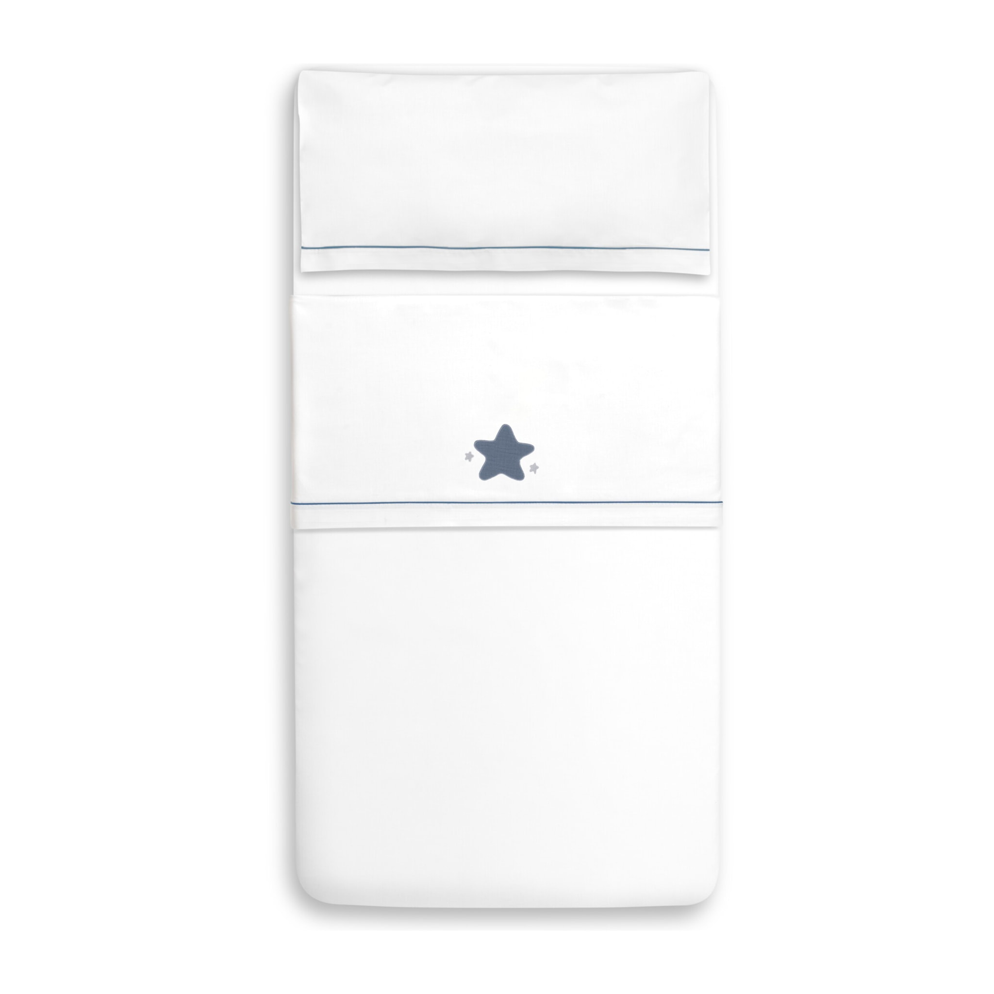 Triptico Minicuna Muselina Estrella Bco/Azul