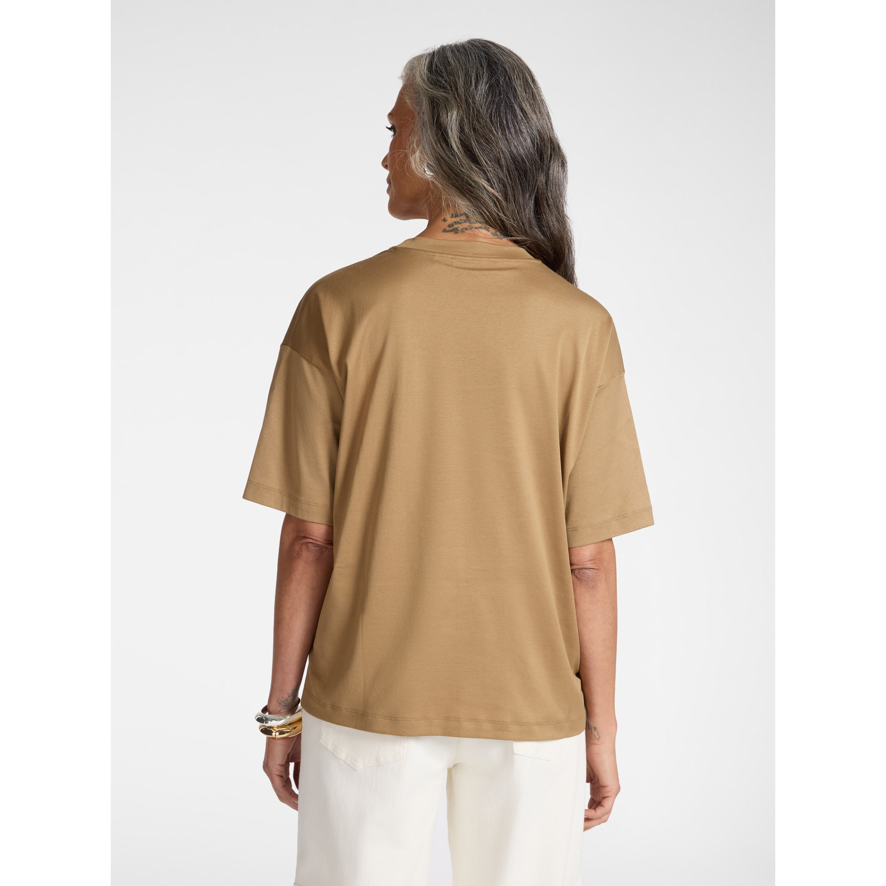 Elena Mirò - Camiseta con aplicaciones Monogram - Marrón