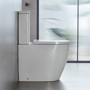 Fusion WC à poser complet sans bride en céramique avec abattant SoftClose, rinçage Vortex, blanc (SATFUS031RTORVP)