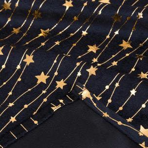 Nappe velours motif étoiles 140x360cm noir