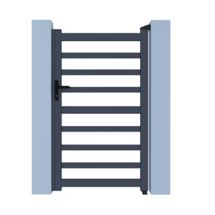 Portillon aluminium ajouré "Marius" - 100 x 140 cm  - Gris