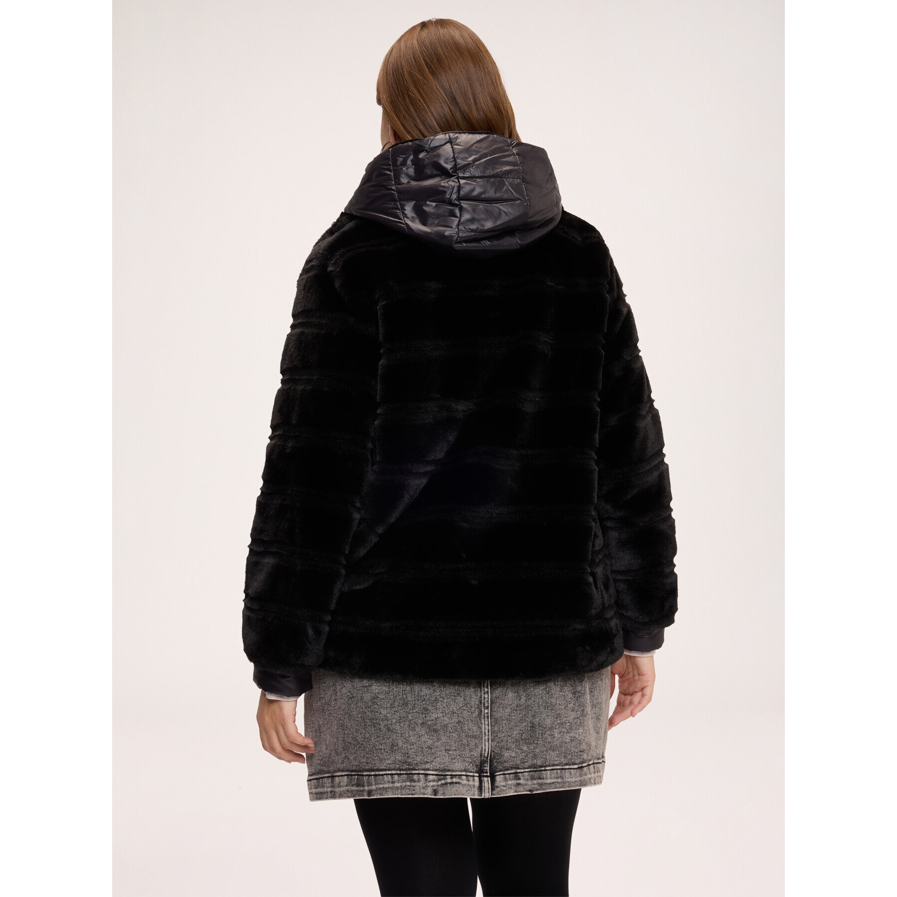 Fiorella Rubino - Giacca peluches con davantino - Nero