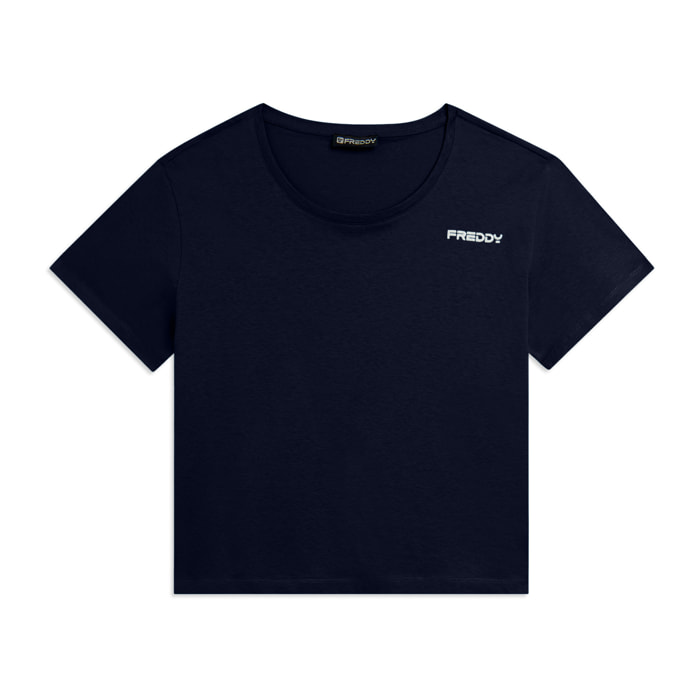 T-shirt Manica Corta Cropped con piccolo Logo FREDDY
