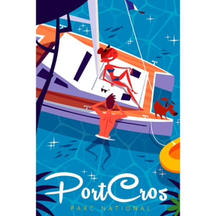 Tableau baignade à port cros Tableau alu Dibond