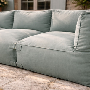 VERONE Salon de jardin modulable 4 places vert en tissu déperlant