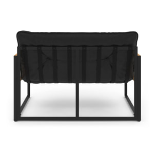 Salon de jardin Ozéa 4 places noir et cordage