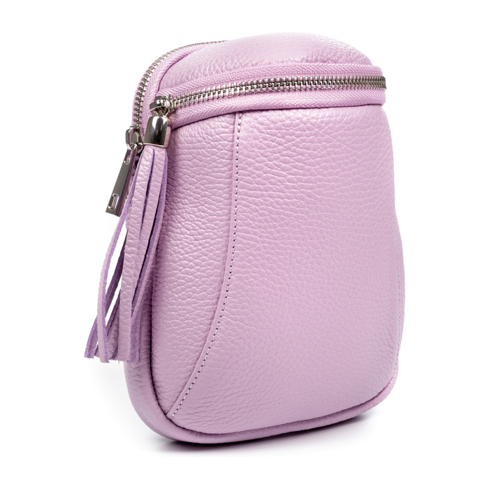 Agugliano borsa a tracolla donna. Pelle autentica finitura Dollaro.