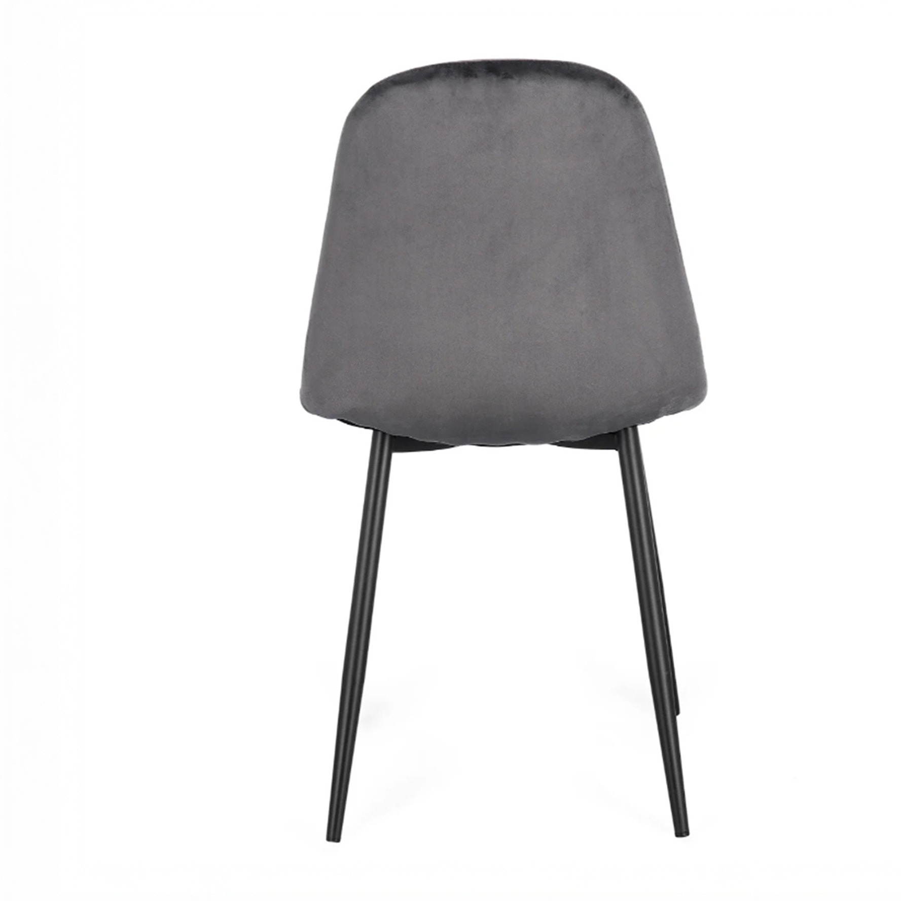 Set di 4 sedie SALAMANCA in tessuto effetto velluto grigio e gambe nere