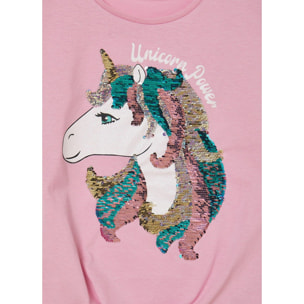 T-shirt unicorno paillettes