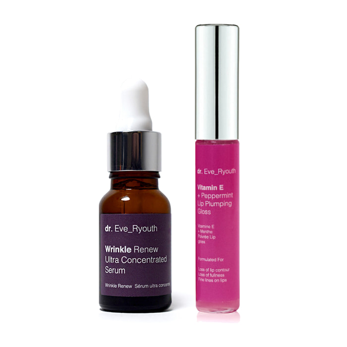 Suero ultraconcentrado Wrinkle Renew 15 ml + vitamina E y relleno de labios Peppirment 8 ml