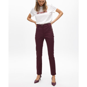 Pantaloni con tasche con zip in tessuto elastico