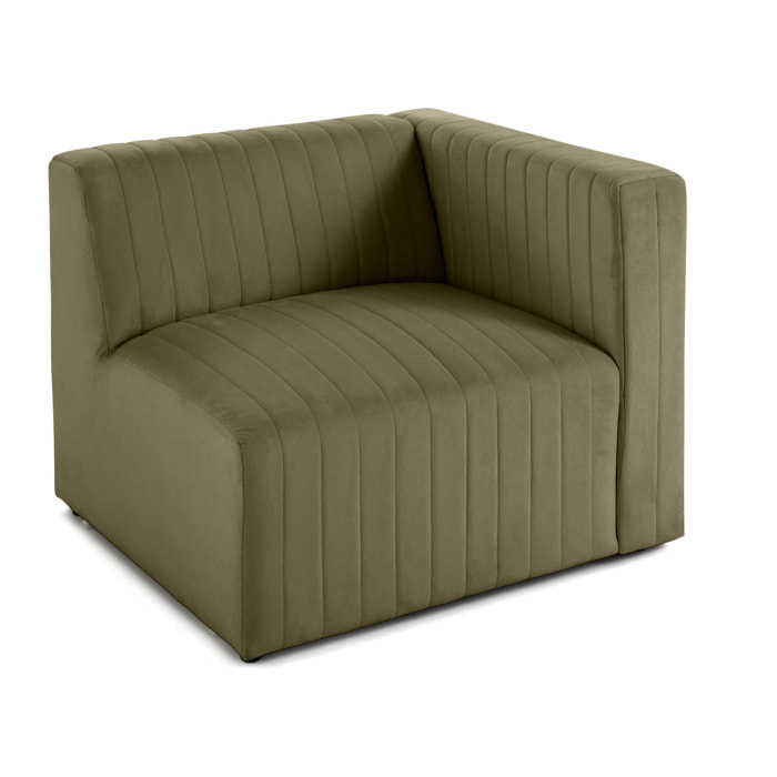 Nova - module d'assise droit - en velours - Vert
