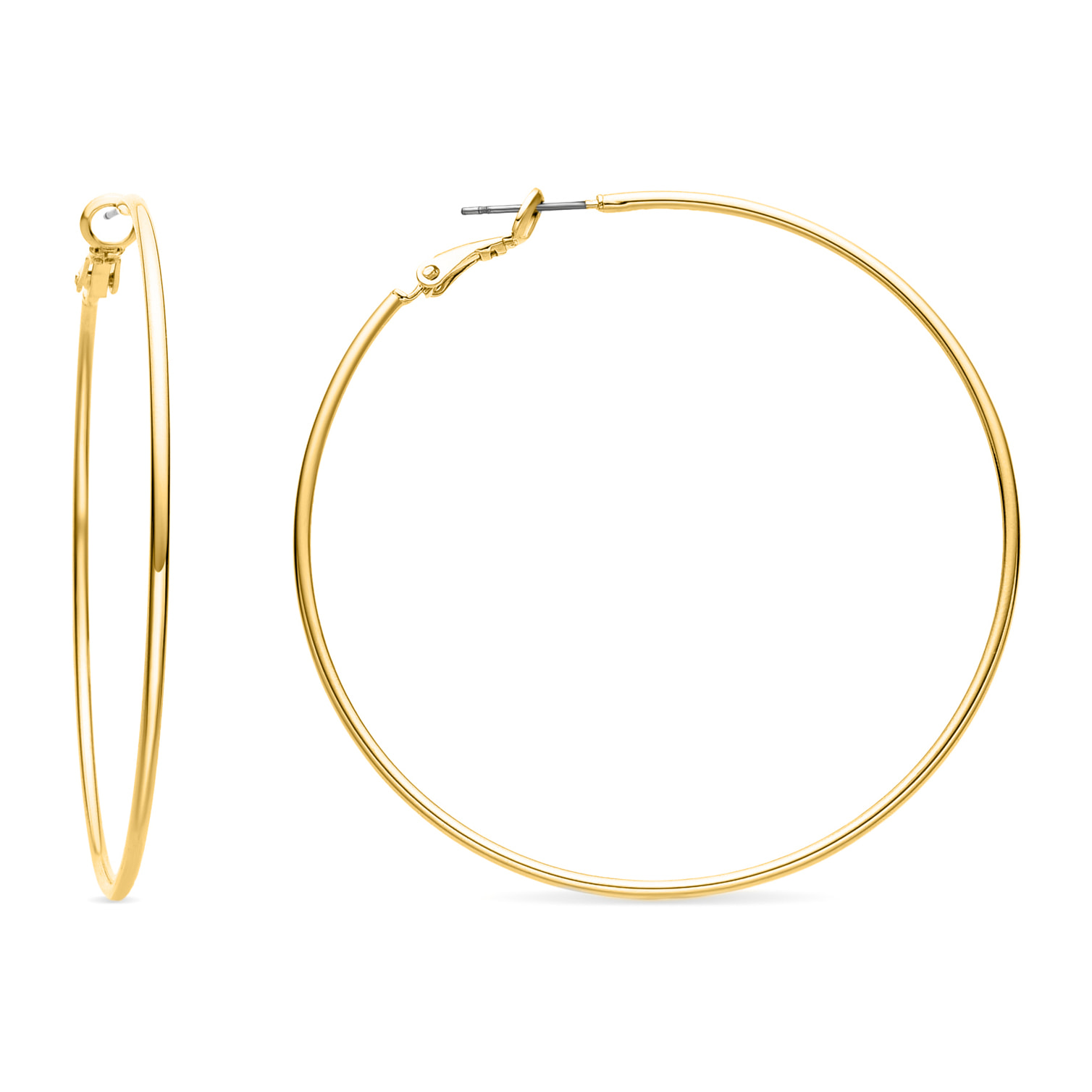 Pendientes de 60mm de diámetro acabado oro amarillo de 18k