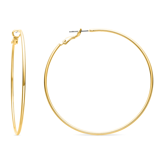 Pendientes de 60mm de diámetro acabado oro amarillo de 18k