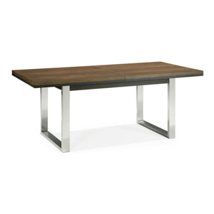 Table à manger extensible en chêne et métal brossé 190-240 RIMINI