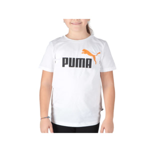 T-Shirt Puma Ess + 2 Col Logo Tee Bianco