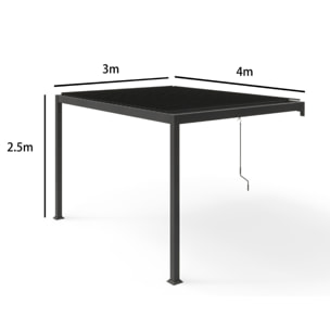 Pergola bioclimatique adossée 3x4 m - BETIM
