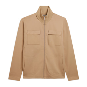 Felpa collo alto full zip uomo in viscosa stretch