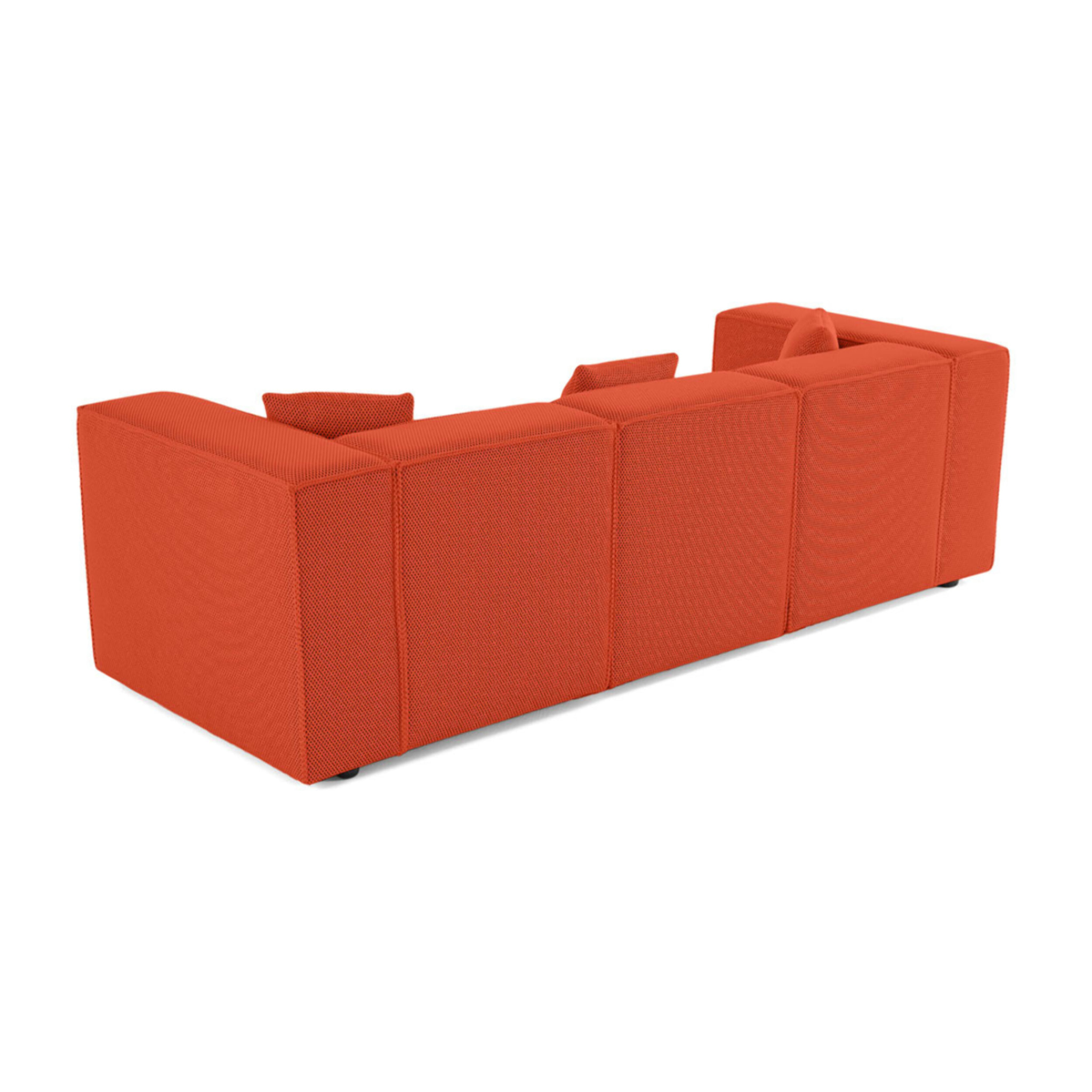 Arty - canapé modulable 3 places - en tissu mailles 3D - Orange