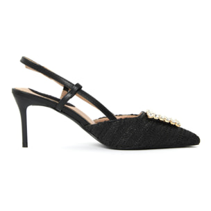 Slingback Donna colore Nero-Altezza tacco:8cm