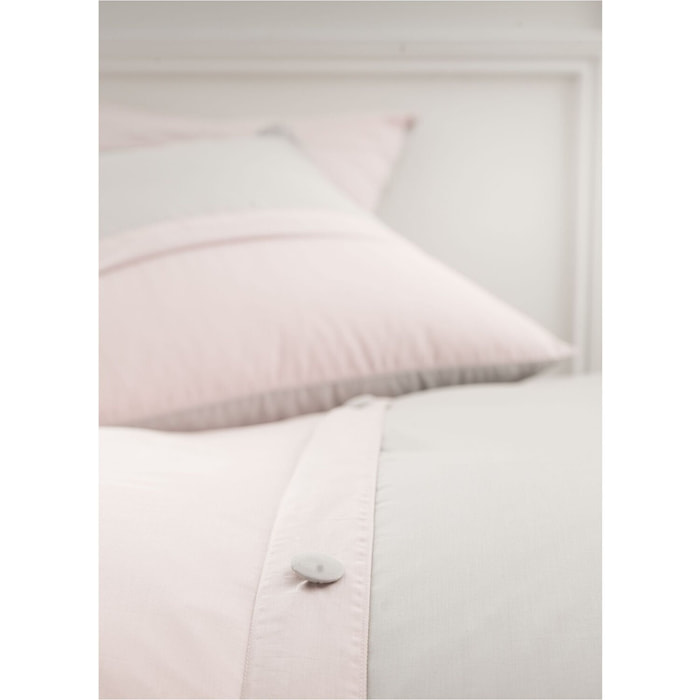 Parure housse de couette percale zinc/pdl