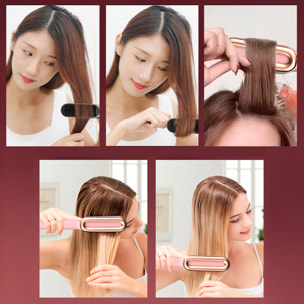 Spazzola lisciatrice per capelli da 50W. 9 livelli di calore da 120°C a 210°C.