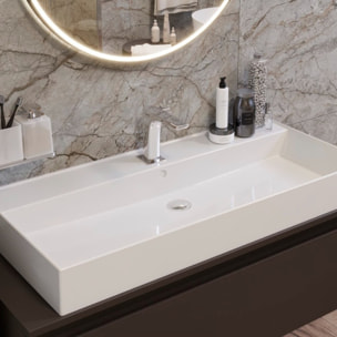 set mitigeur lavabo sans vidage + mitigeur cuisine 36,3 cm avec bras pivotant, chrome (SATBSUR271CR)