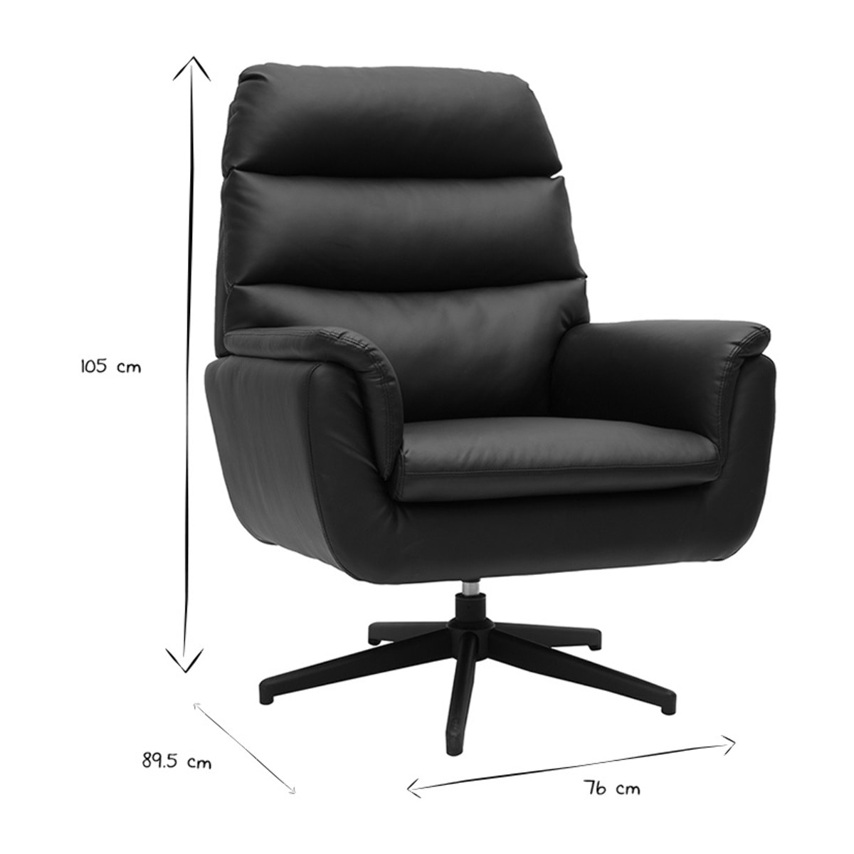Fauteuil pivotant noir JONAH