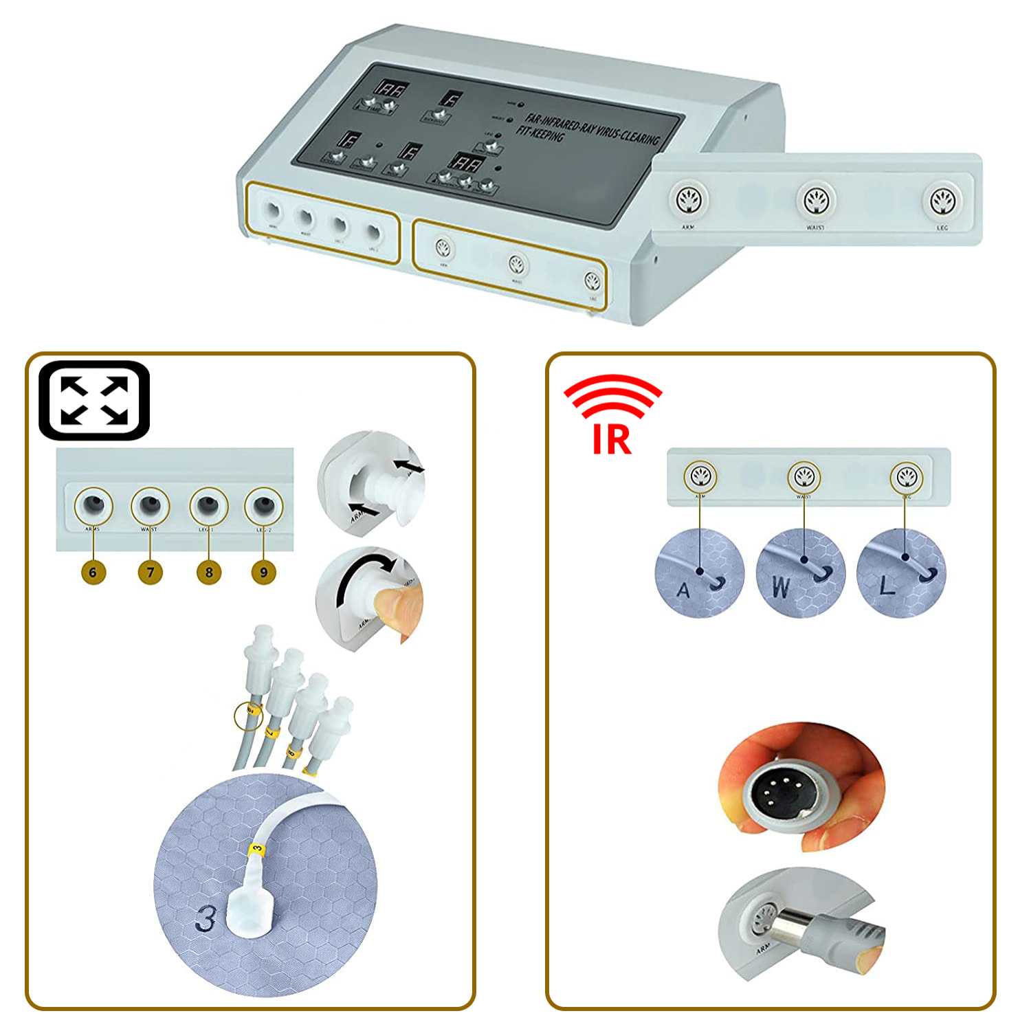 Abito di pressoterapia avanzato e trattamento infrarosso. Massaggiatore, migliora la circolazione, effetto snellente.