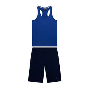 Completo sportivo in cotone con canotta e bermuda