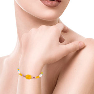 Set de pulsera y collar a juego de crisoberilo, turmalina, citrino, turquesa y perlas naturales con cierre de mosquetón.