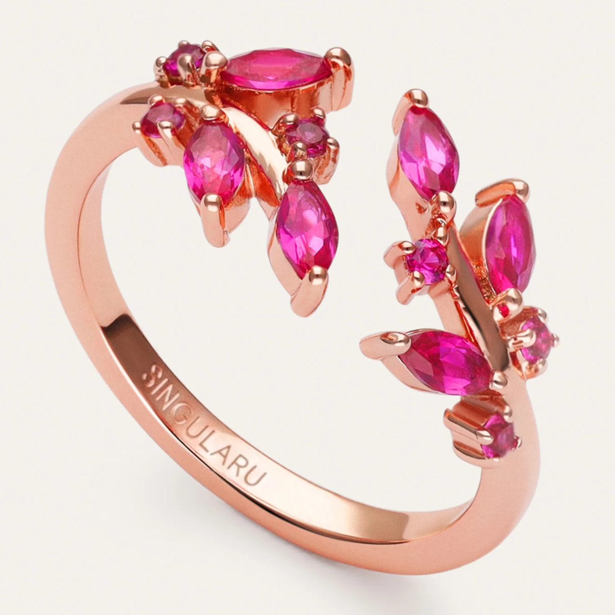 Anello Buganvilla RaspberryPlaccato Oro Rosa