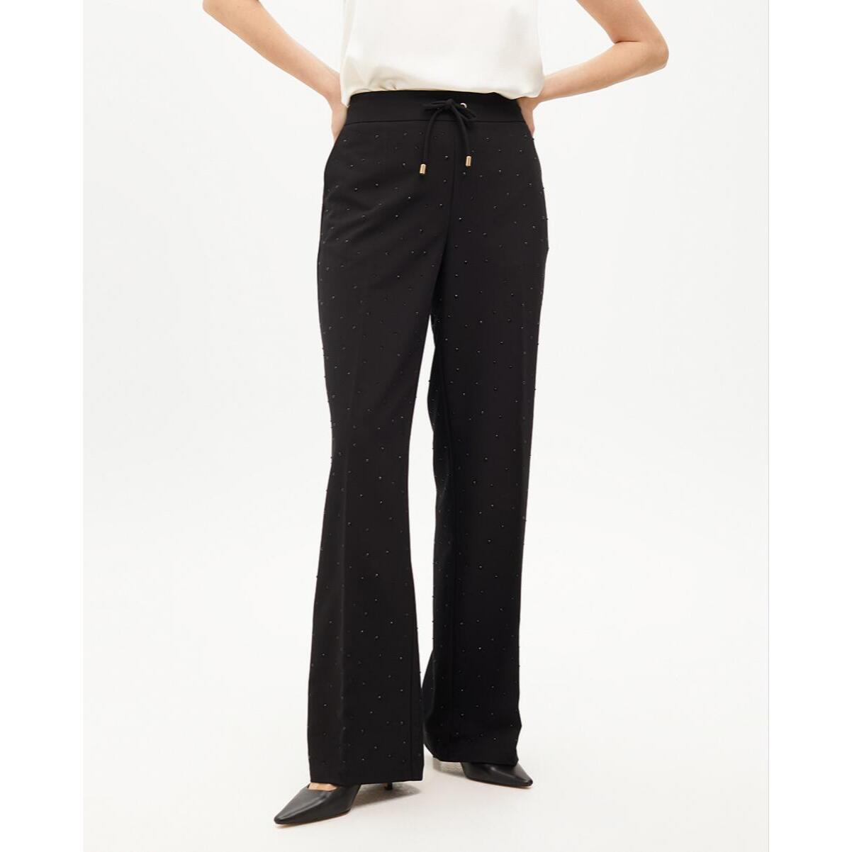 Pantaloni dritti con strass