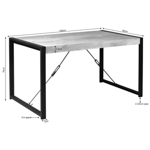 Table à manger bois métal 160 cm MILORA