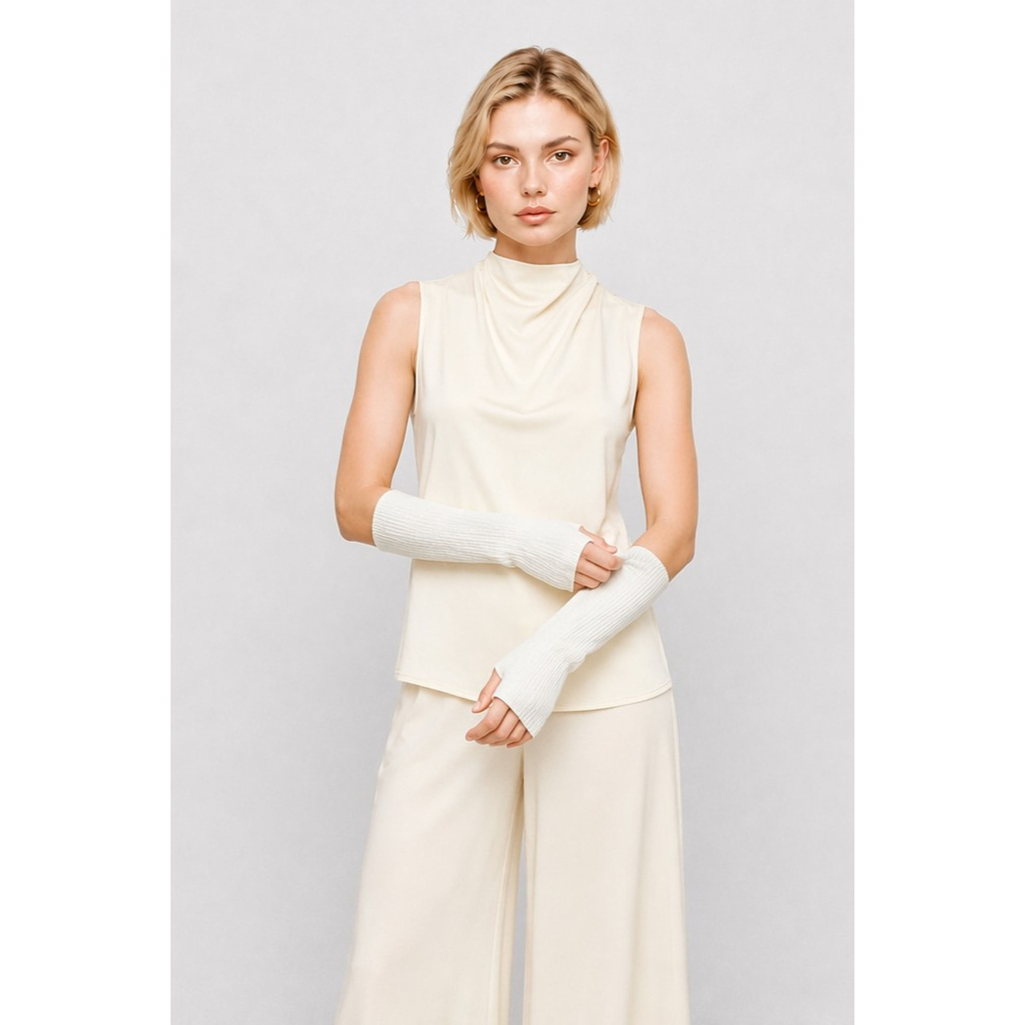 Kocca - Manicotti lunghi a coste da donna in lana e cashmere Donna