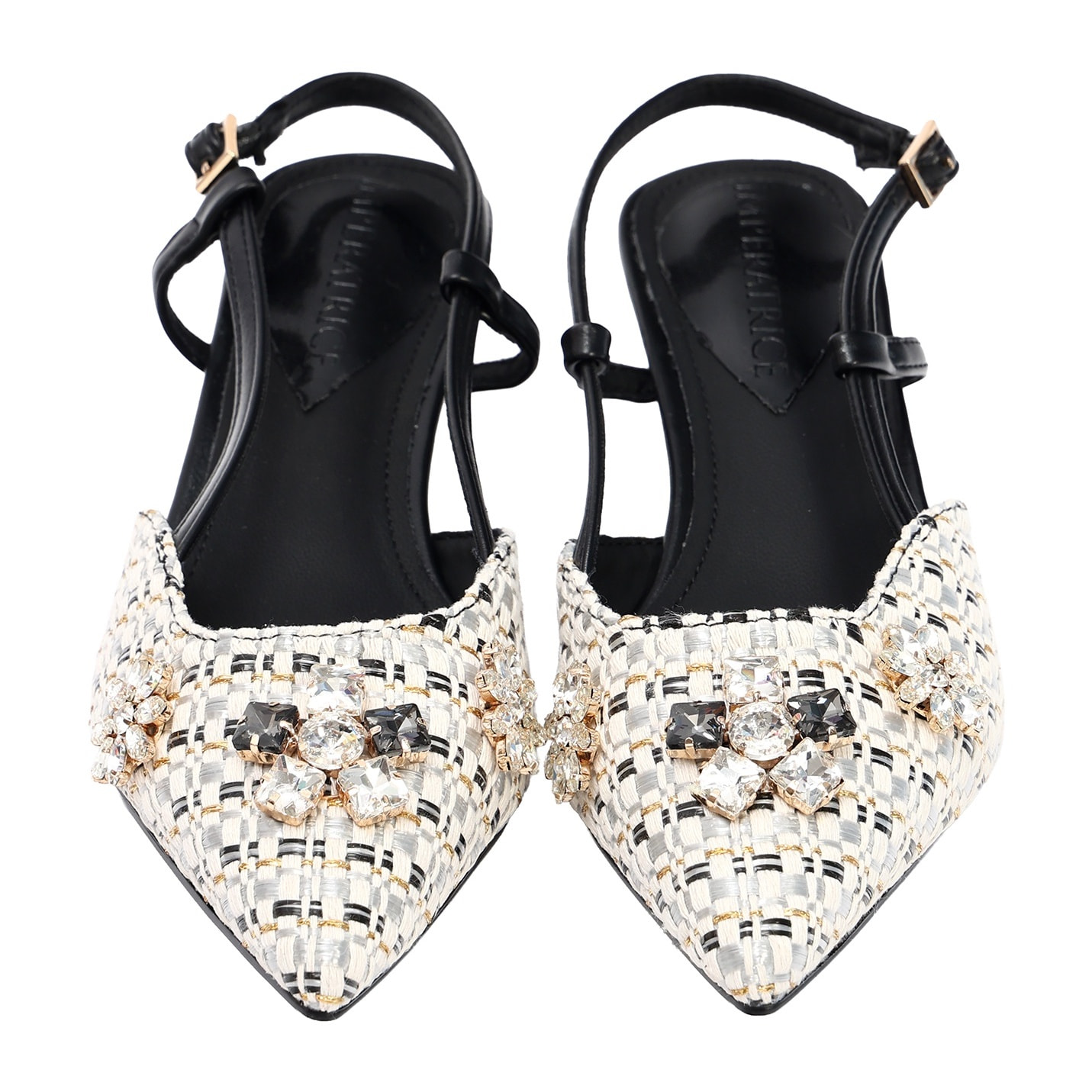 Decolletè con applicazione gioiello- tacco 4,5 cm