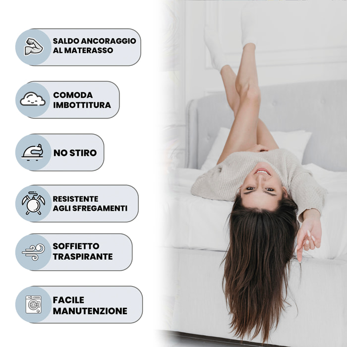 TOPPER PLUS TRAPUNTATO CON ELASTICI - Made in Italy