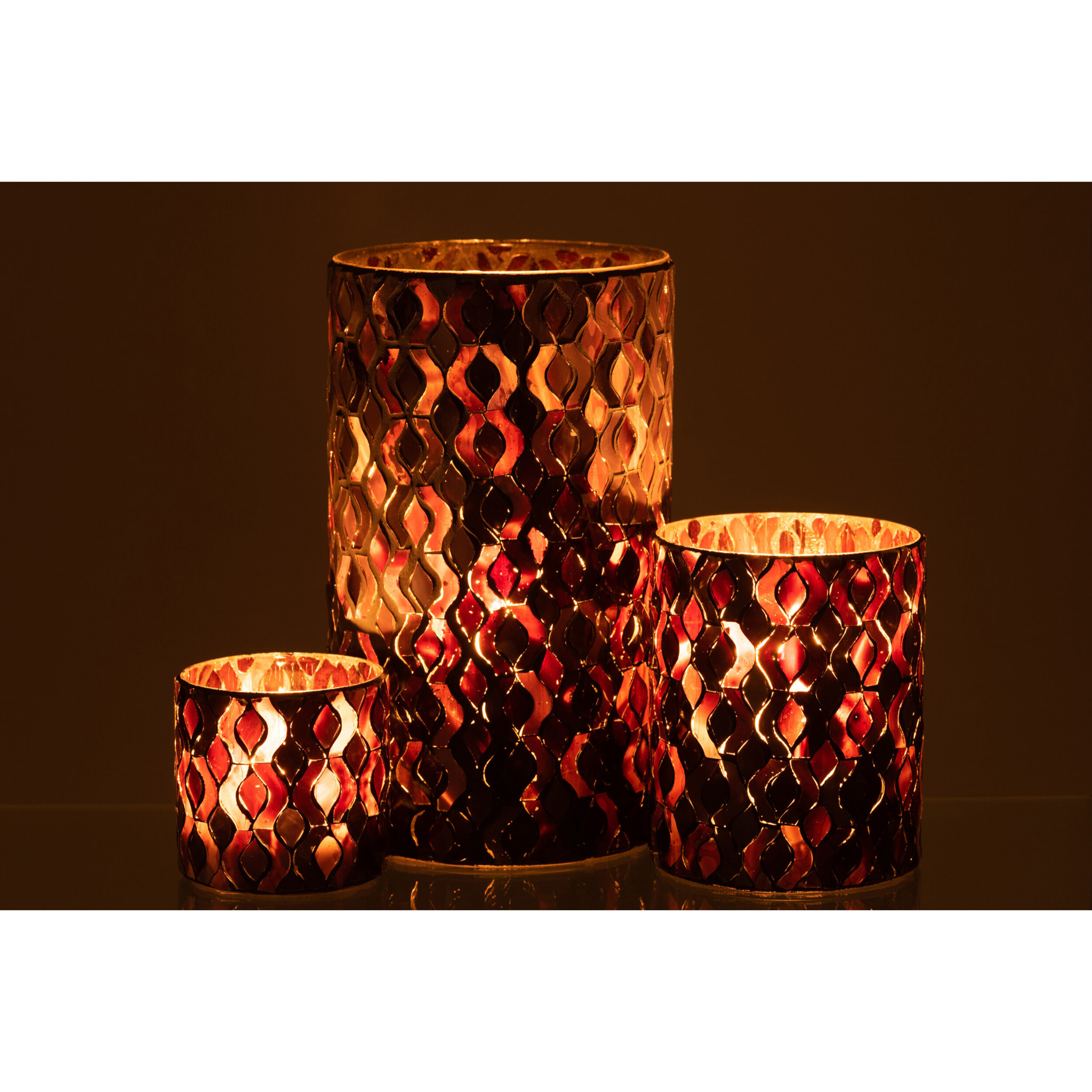 J-Line photophore Motifs - verre - rose foncé - large