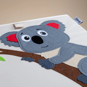 Boîte de rangement en tissu pour enfant "koala" sur fond clair, compatible Ikea Kallax Lifeney
