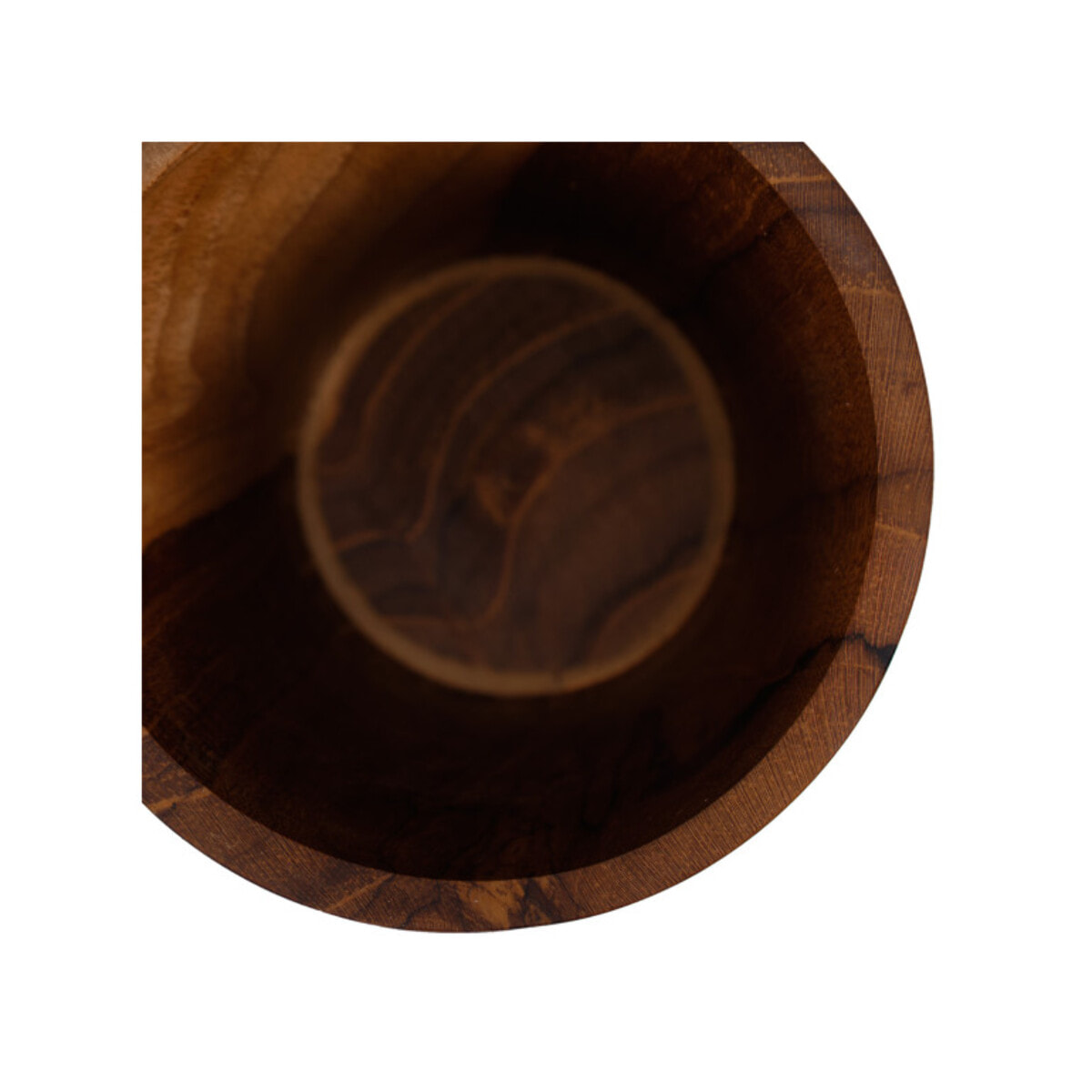 Gobelet de salle de bains H10 cm en bois de teck artisanal - SAMIR